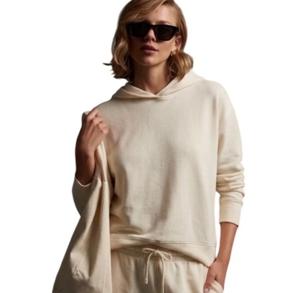 NWT James Perse Cream Lightweight Hoodie Sweatshirt